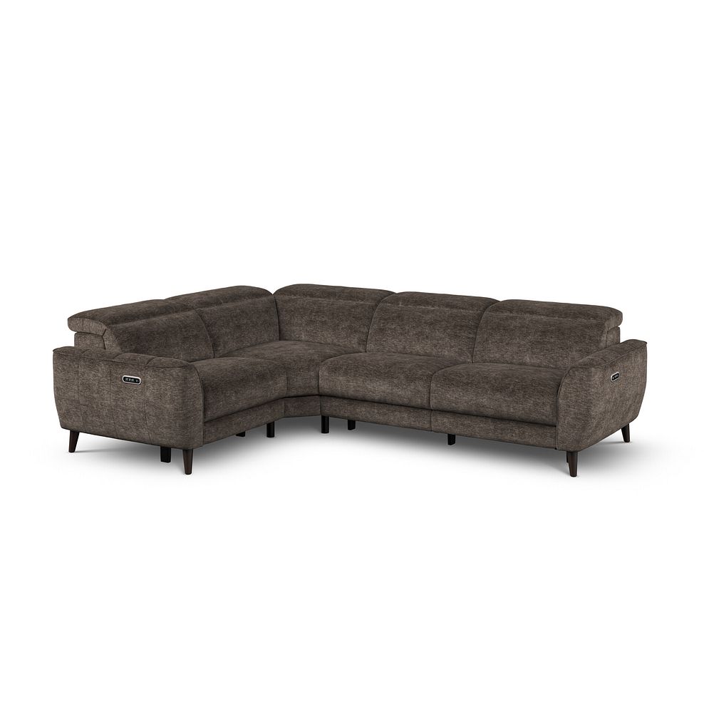 Emilia Right Hand Corner Electric Recliner Sofa with Power Ratchet Headrests in Montreal Mole Fabric 1