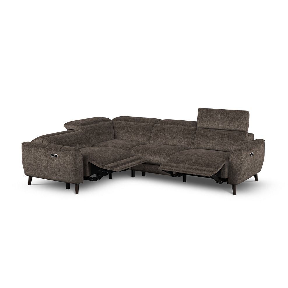 Emilia Right Hand Corner Electric Recliner Sofa with Power Ratchet Headrests in Montreal Mole Fabric 3