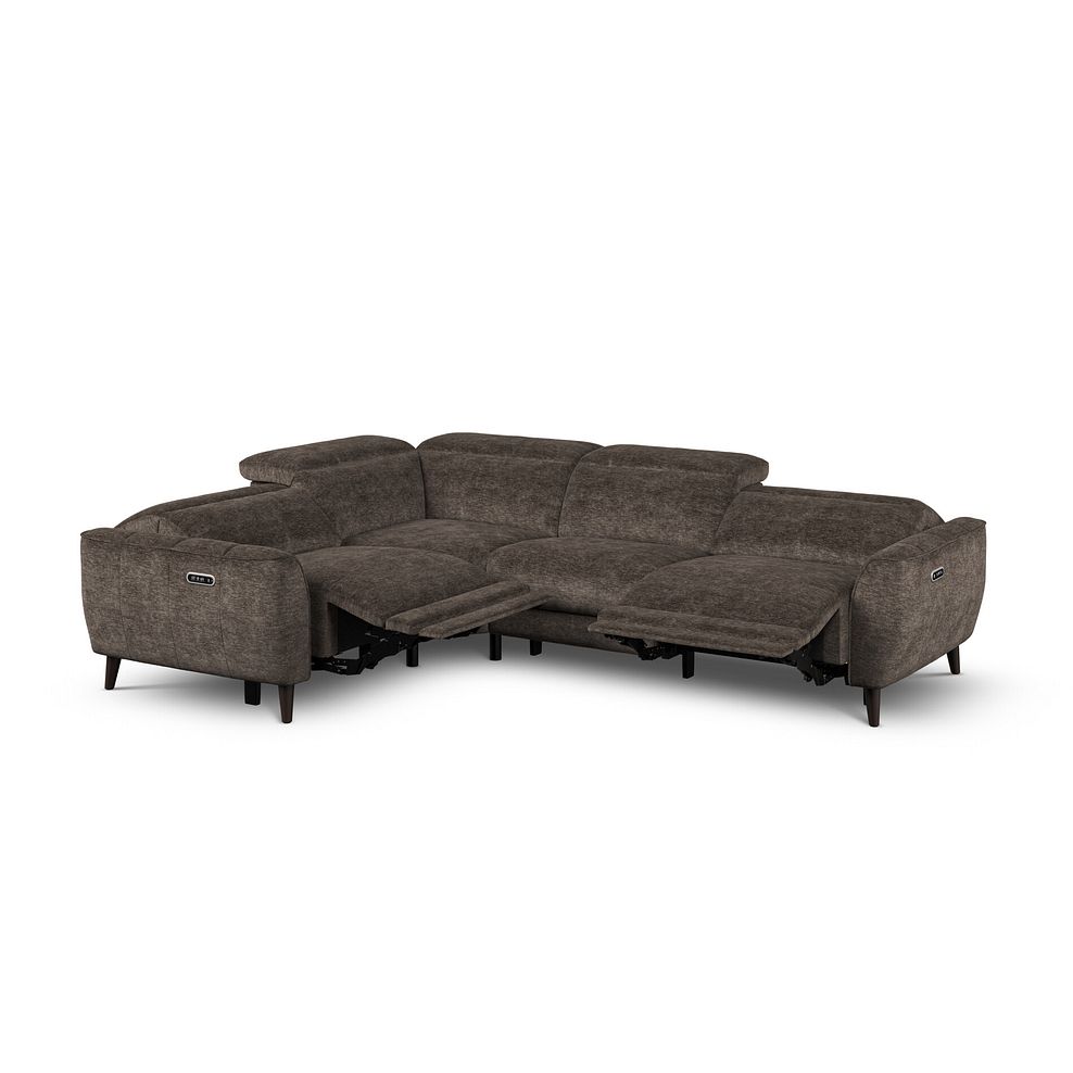 Emilia Right Hand Corner Electric Recliner Sofa with Power Ratchet Headrests in Montreal Mole Fabric 2