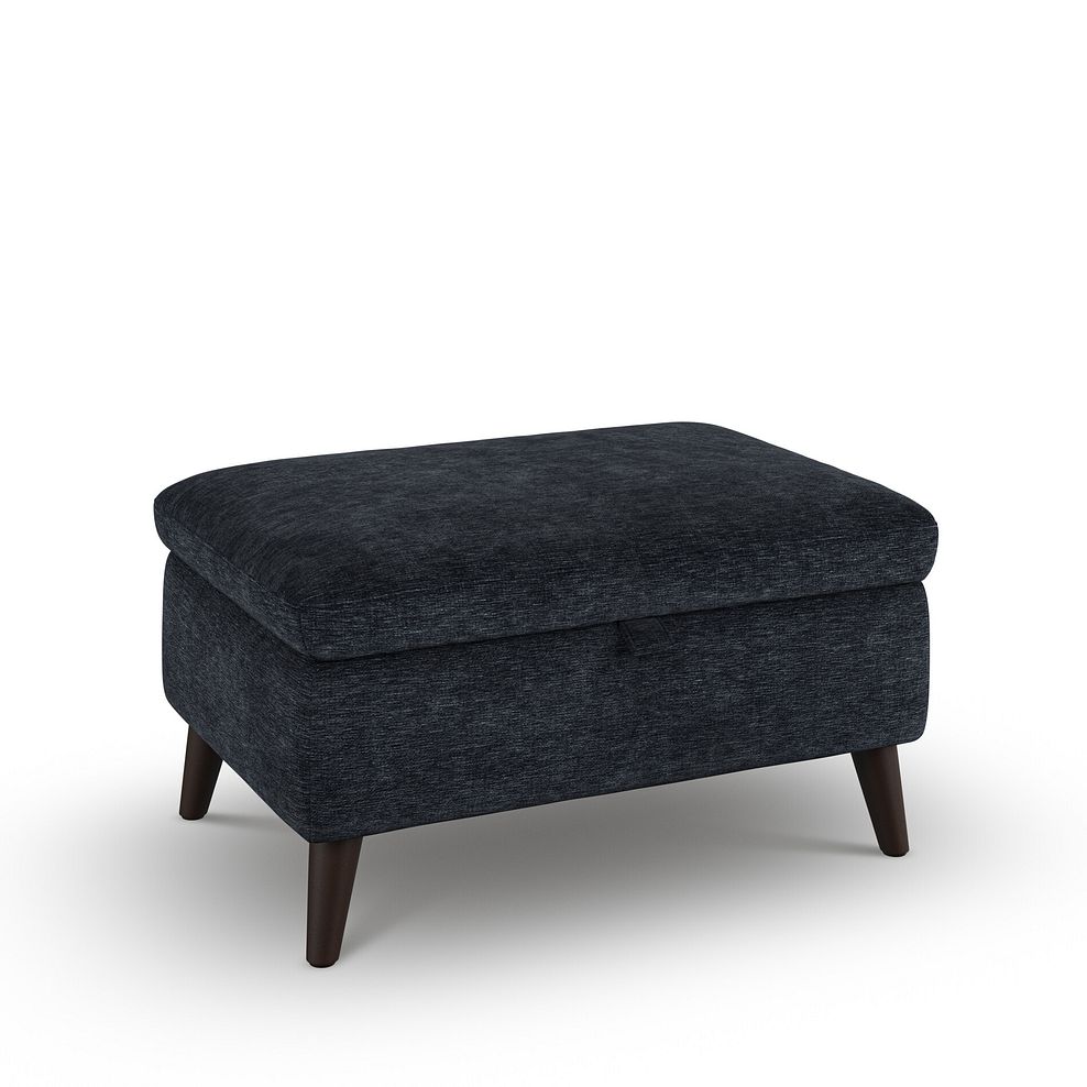 Emilia Storage Footstool in Montreal Denim Fabric 1