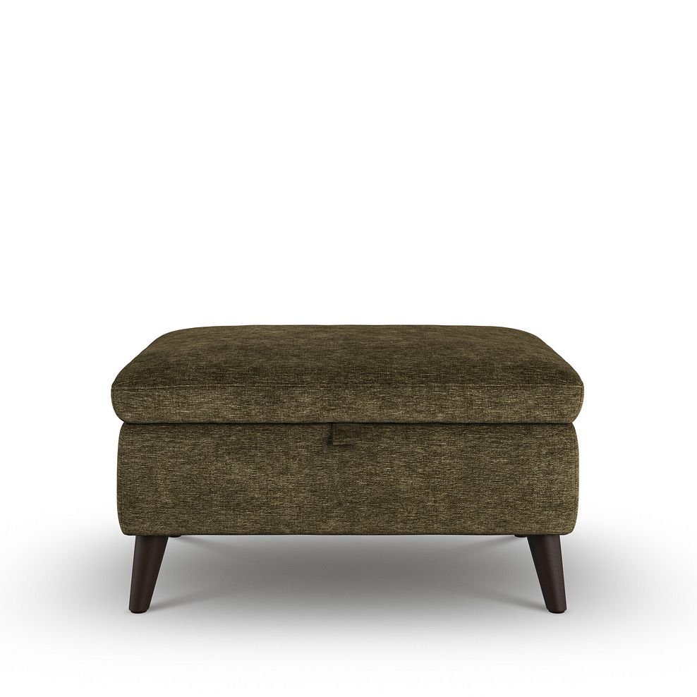 Emilia Storage Footstool in Montreal Olive Fabric 2