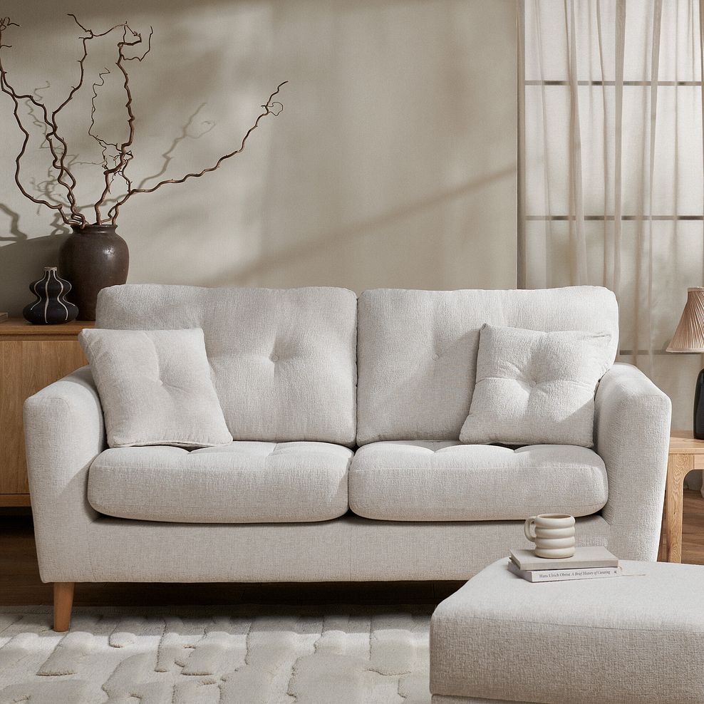 Eton 3 Seater Sofa in Cherub Cream Fabric 1