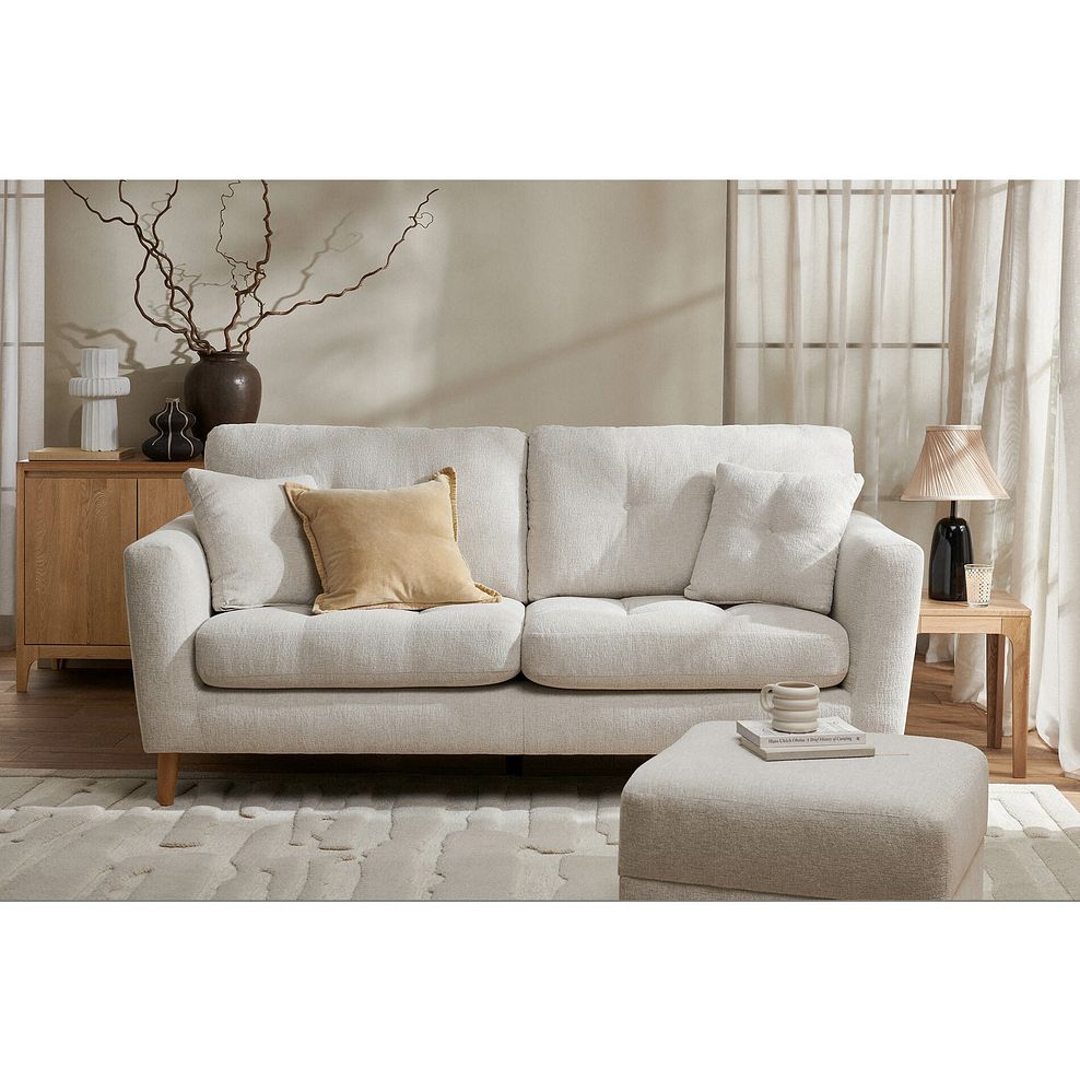 Eton 4 Seater Sofa in Cherub Cream Fabric 2