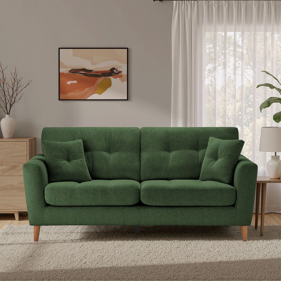 Eton 4 Seater Sofa in Cherub Olive Fabric 1