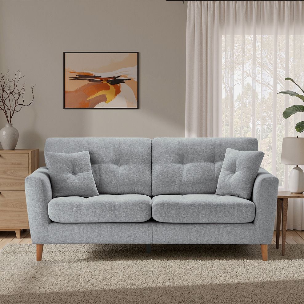 Eton 4 Seater Sofa in Cherub Silver Fabric 1