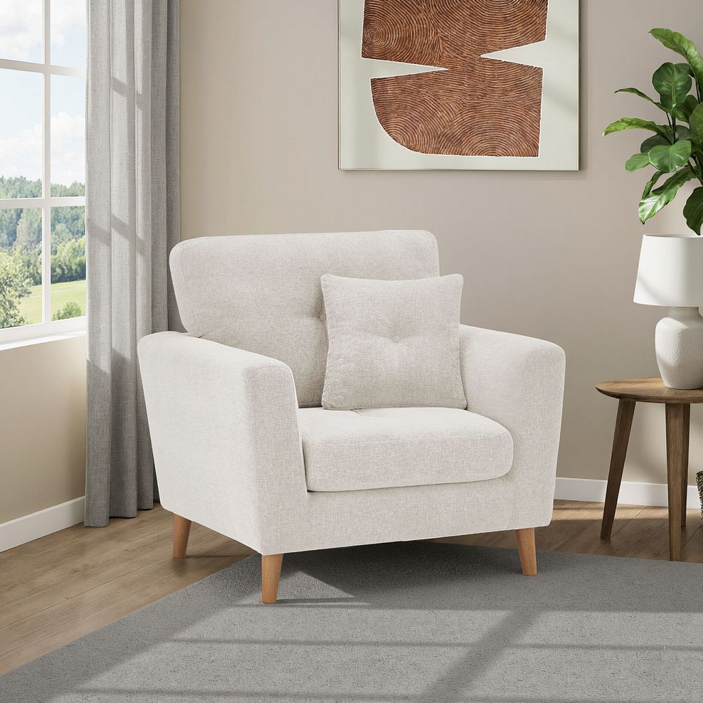 Eton Armchair in Cherub Cream Fabric 1