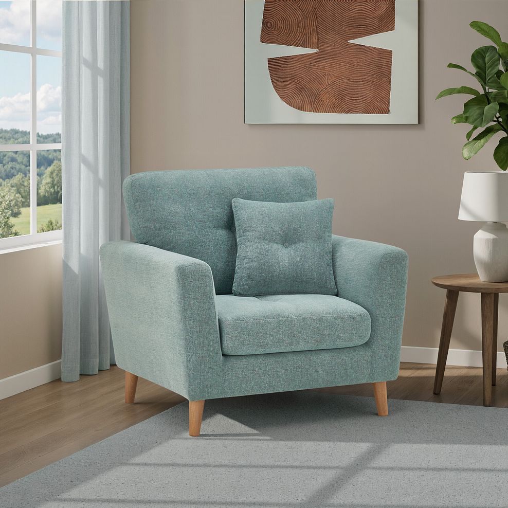 Eton Armchair in Cherub Duck Egg Fabric 14