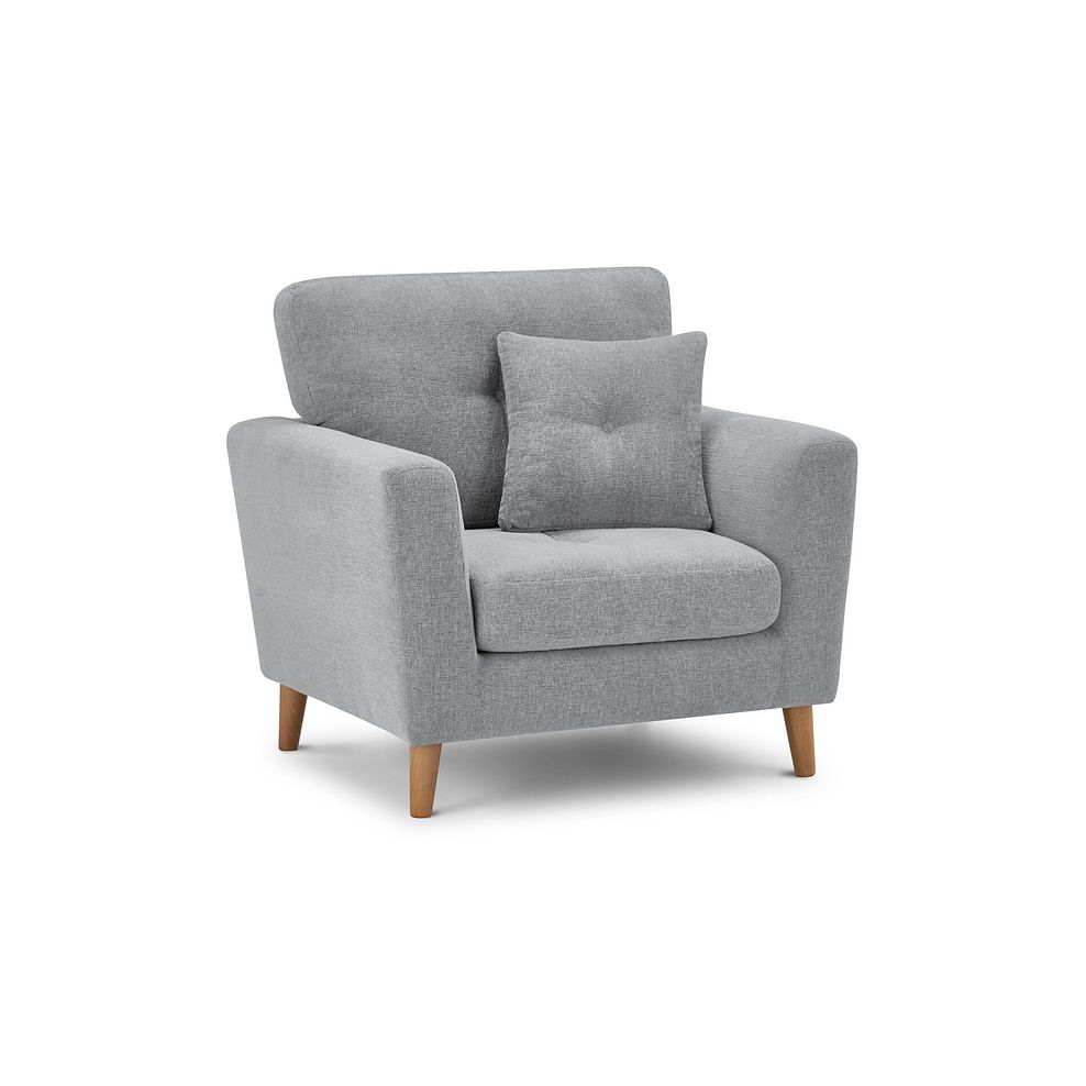 Eton Armchair in Cherub Silver Fabric 1