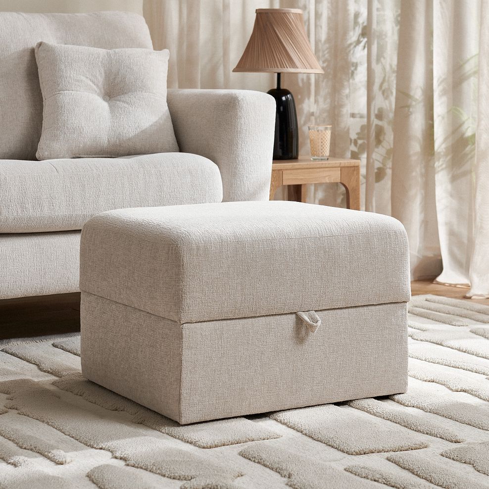 Eton Storage Footstool in Cherub Cream Fabric 4