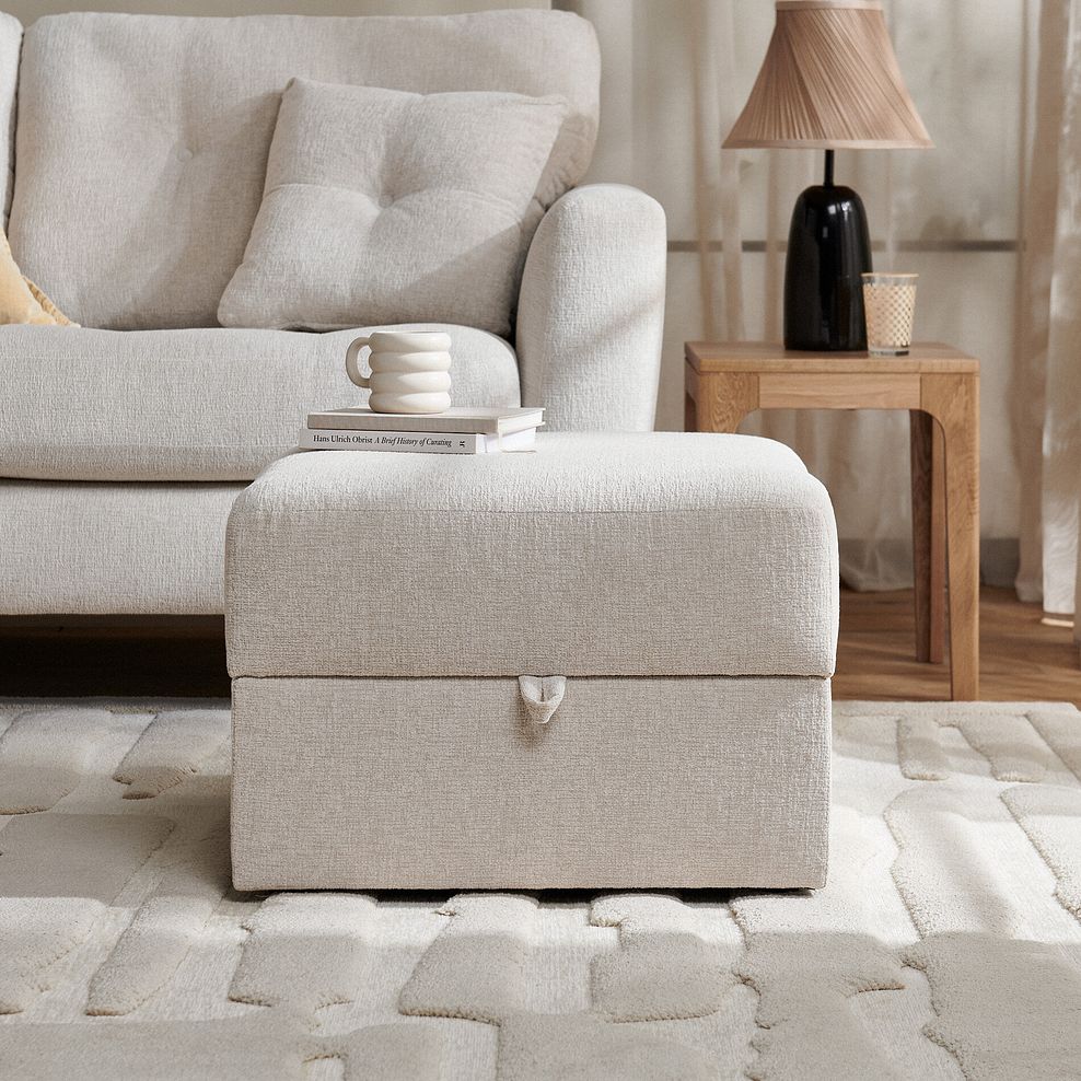 Eton Storage Footstool in Cherub Cream Fabric 2