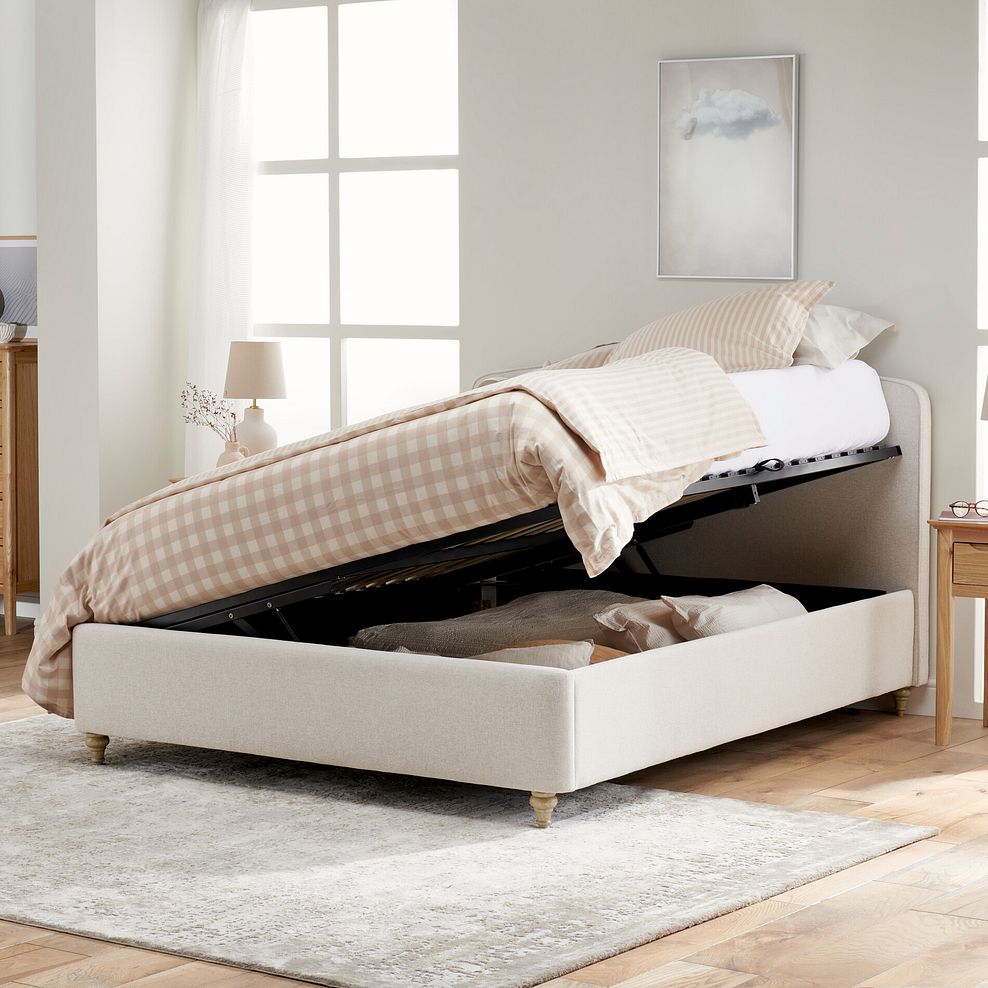 Evesham Double Ottoman Storage Bed in Carina Parchment Fabric 2