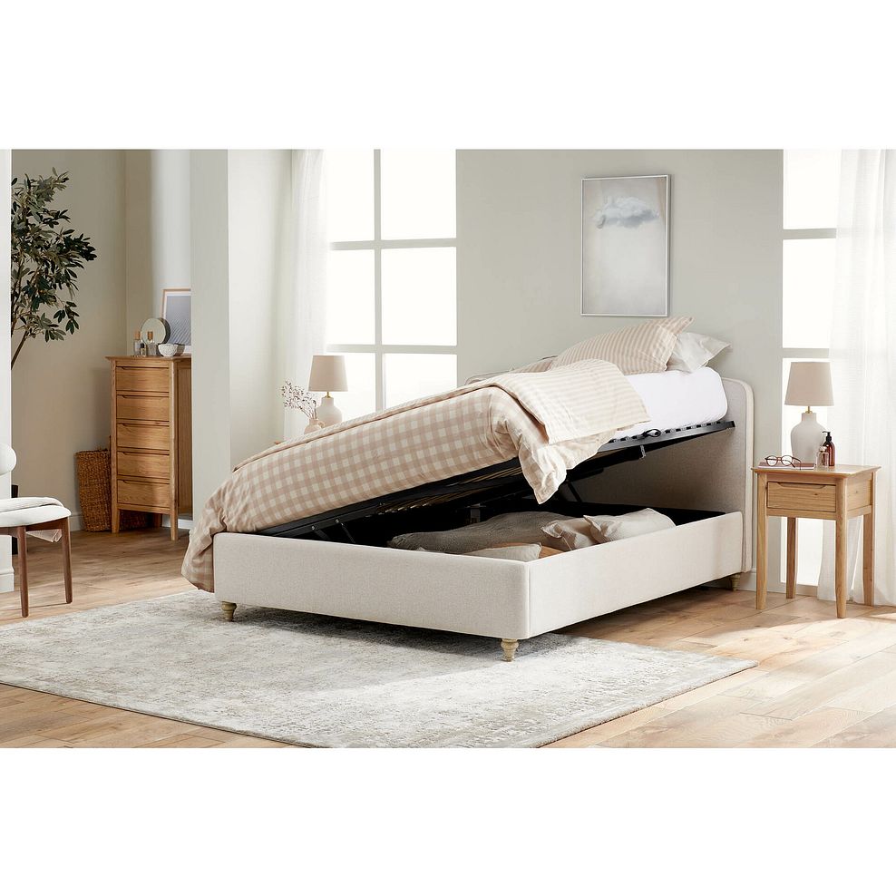 Evesham King-size Ottoman Storage Bed in Carina Parchment Fabric 2