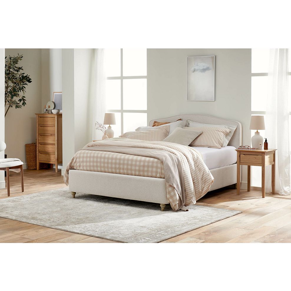 Evesham King-size Ottoman Storage Bed in Carina Parchment Fabric 1