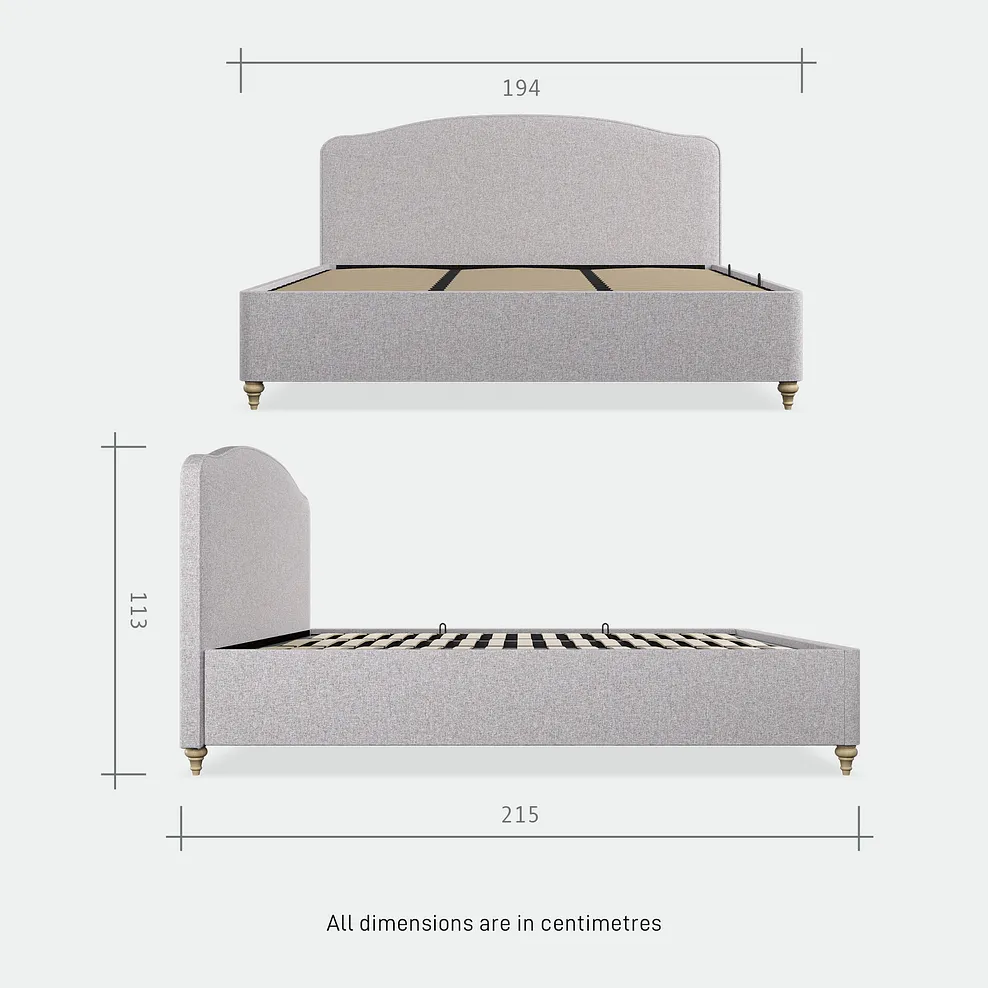 Evesham Super King-size Ottoman Storage Bed in Carina Dove Fabric 8