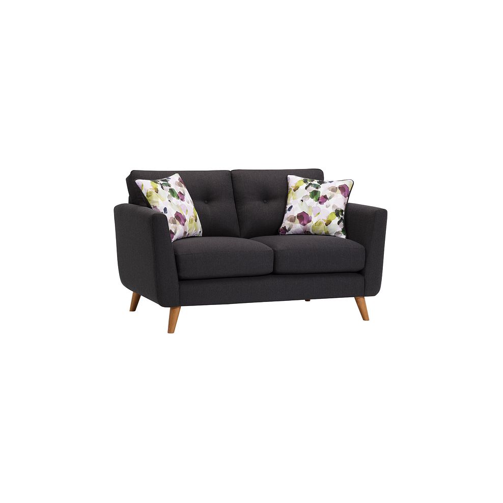 Evie 2 Seater Sofa in Charcoal Fabric