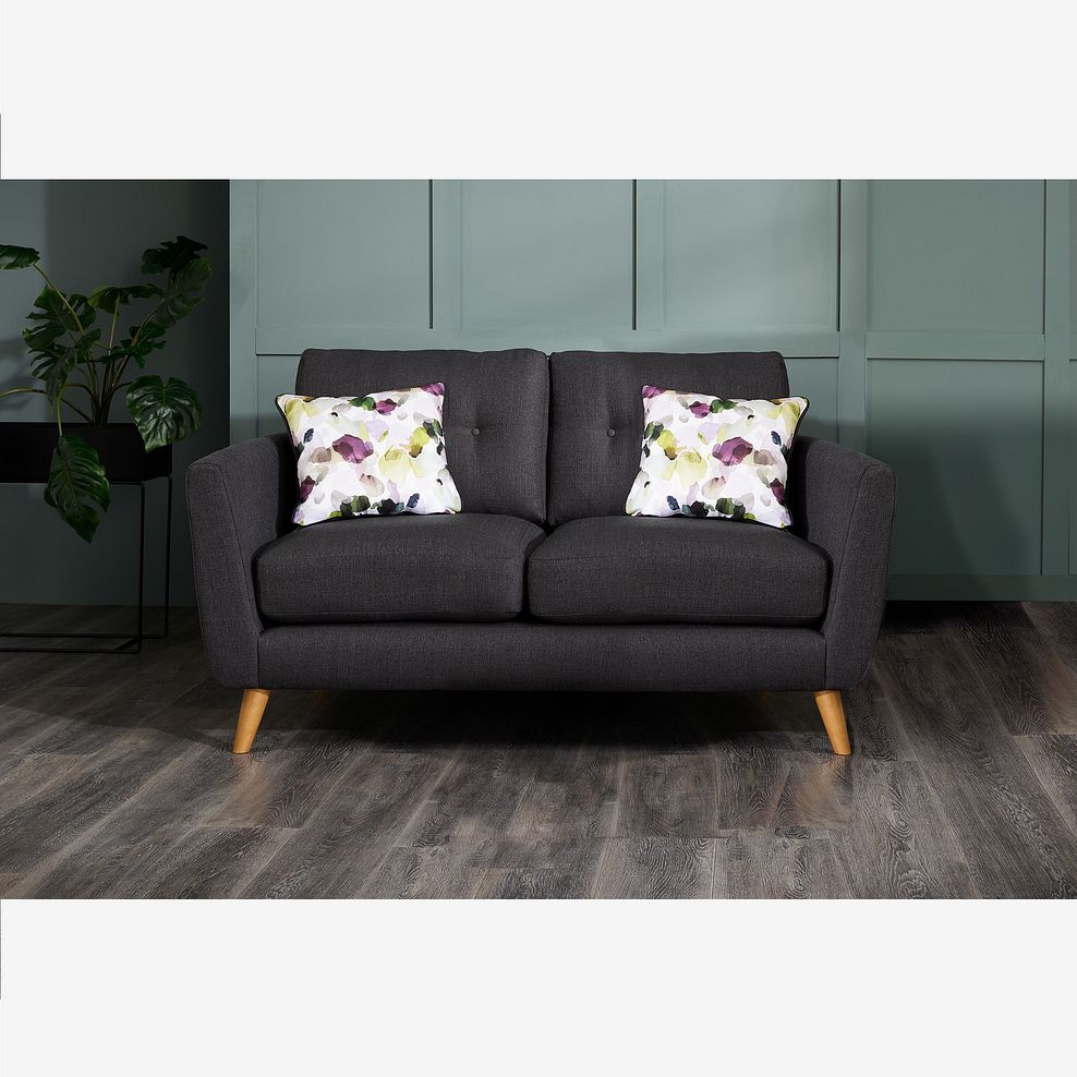 Evie 2 Seater Sofa in Charcoal Fabric Thumbnail 1