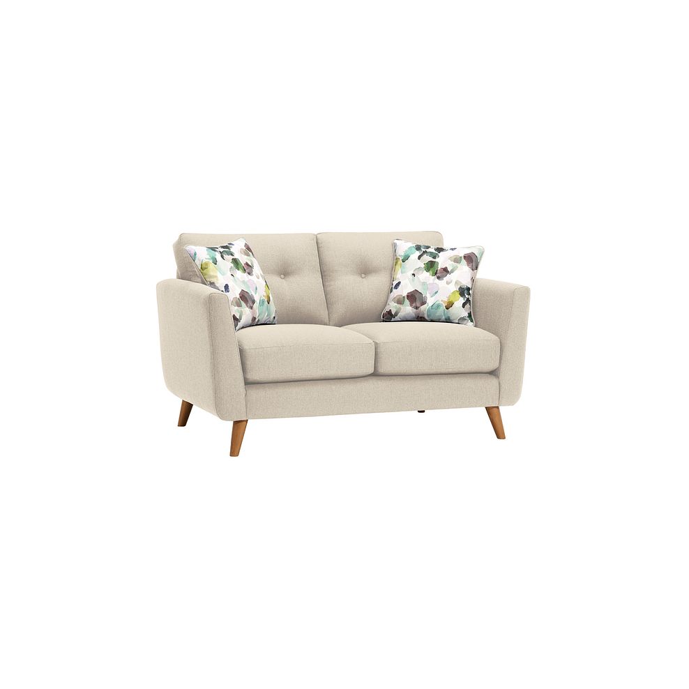 Evie 2 Seater Sofa in Ivory Fabric Thumbnail 1