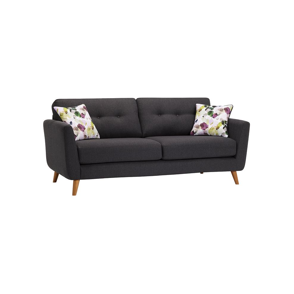 Evie 3 Seater Sofa in Charcoal Fabric Thumbnail 2