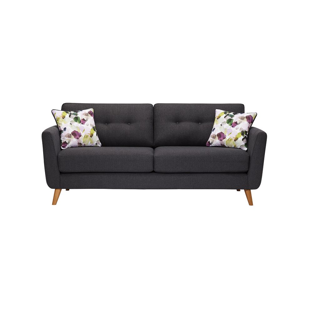 Evie 3 Seater Sofa in Charcoal Fabric Thumbnail 3