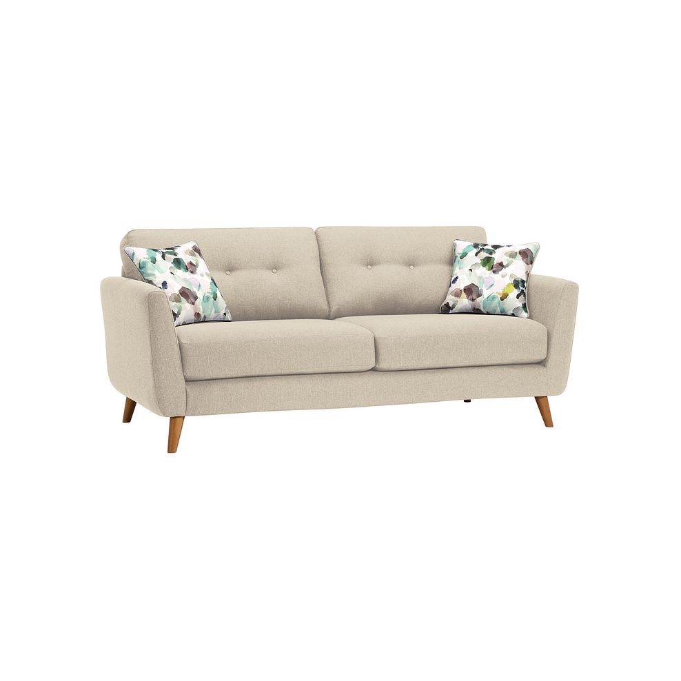 Evie 3 Seater Sofa in Ivory Fabric