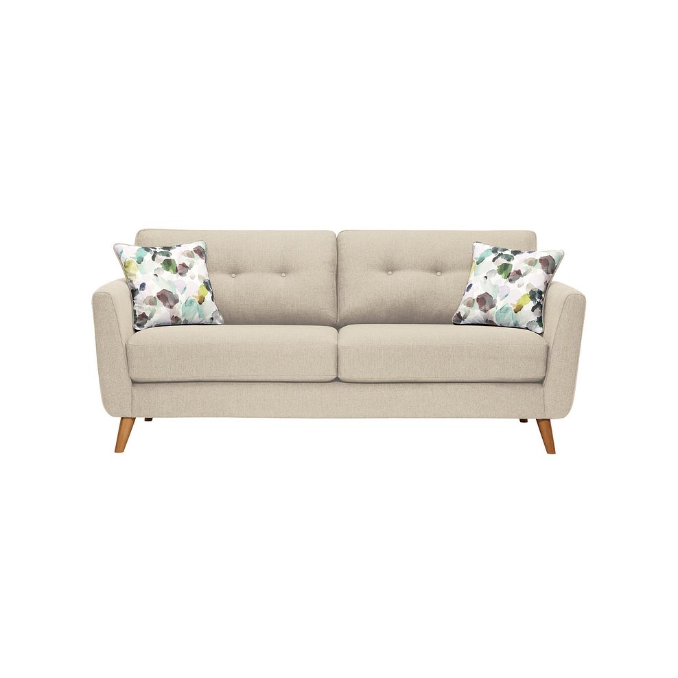 Evie 3 Seater Sofa in Ivory Fabric Thumbnail 2