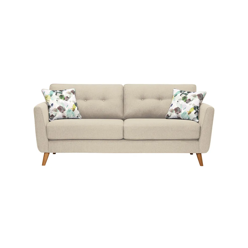 Evie 3 Seater Sofa in Ivory Fabric 2