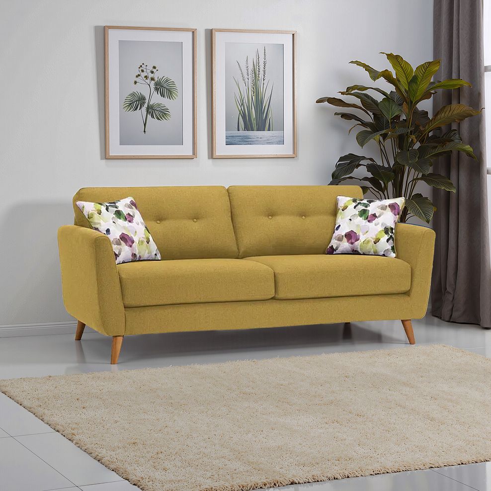 Evie 3 Seater Sofa in Lime Fabric 1