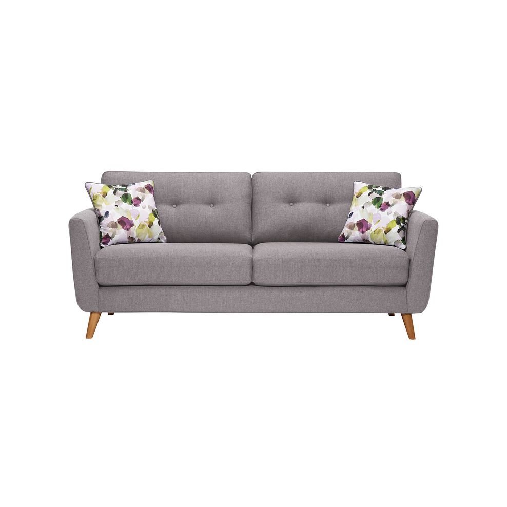 Evie 3 Seater Sofa in Silver Fabric Thumbnail 2