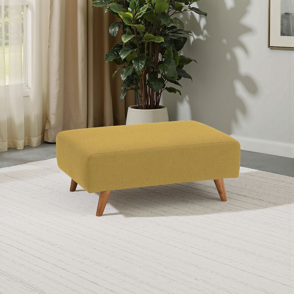 Evie Accent Footstool in Plain Lime Fabric 1