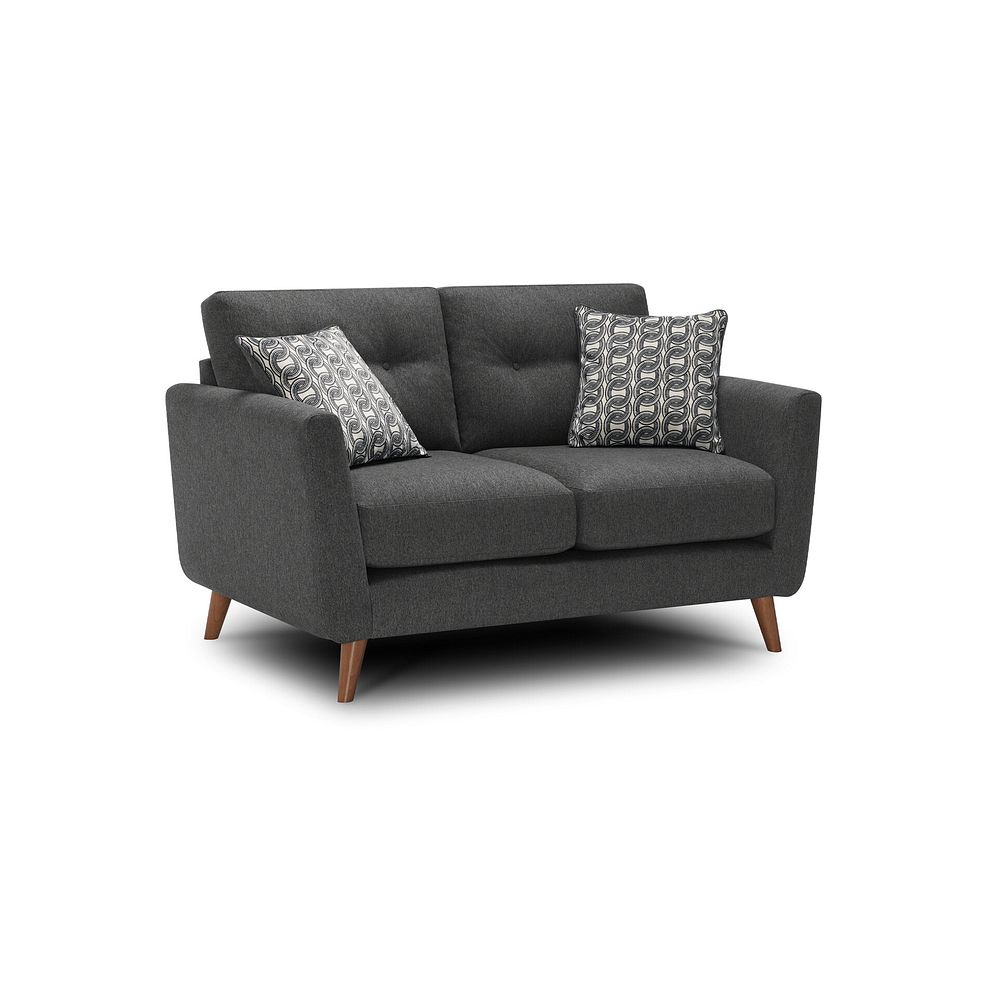 Evie 2 Seater Sofa in Rosa Collection Charcoal Fabric 3