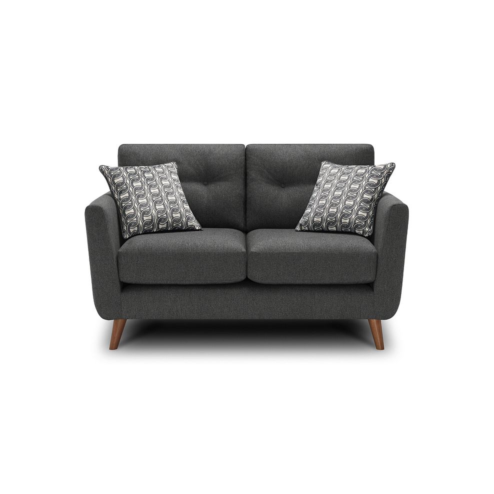 Evie 2 Seater Sofa in Rosa Collection Charcoal Fabric Thumbnail 4