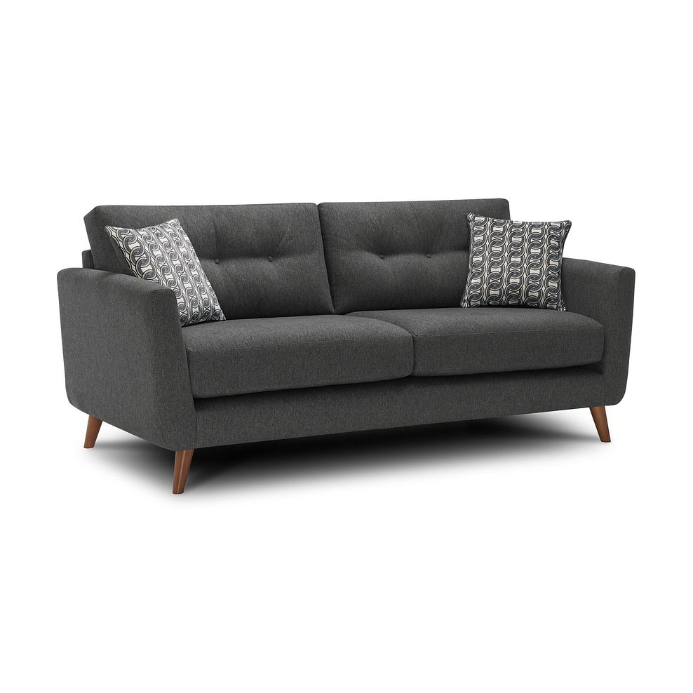 Evie 3 Seater Sofa in Rosa Collection Charcoal Fabric 3