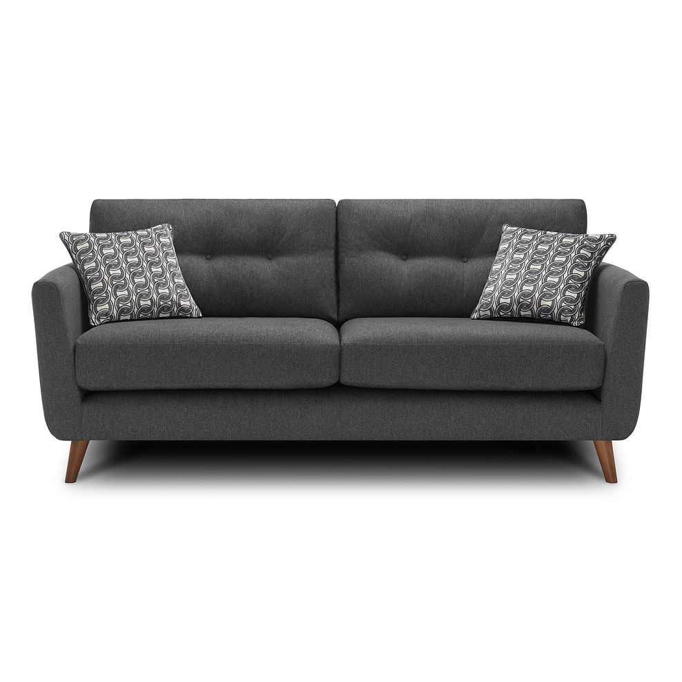 Evie 3 Seater Sofa in Rosa Collection Charcoal Fabric 4