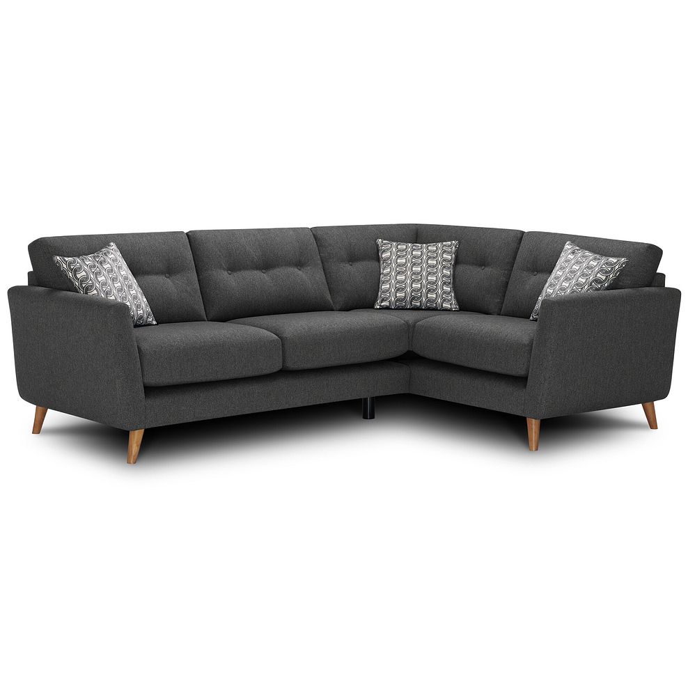 Evie Left Hand Corner Sofa in Rosa Collection Charcoal Fabric