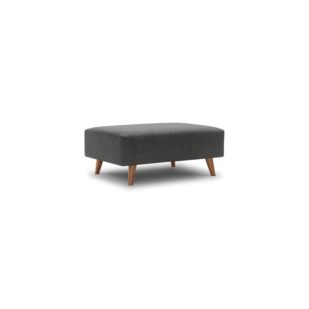 Evie Footstool in Rosa Collection Charcoal Fabric 2