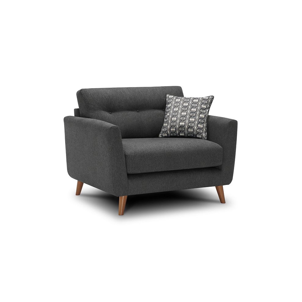 Evie Loveseat in Rosa Collection Charcoal Fabric 3