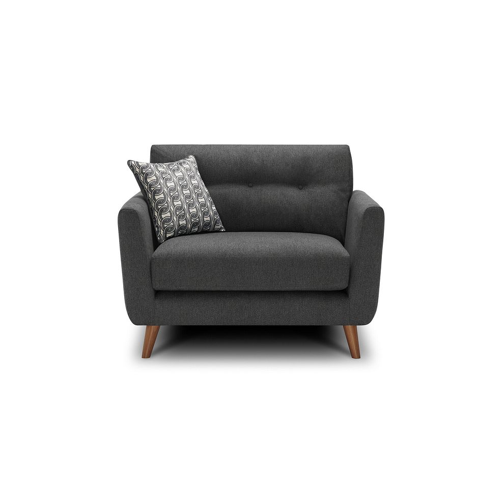 Evie Loveseat in Rosa Collection Charcoal Fabric 4