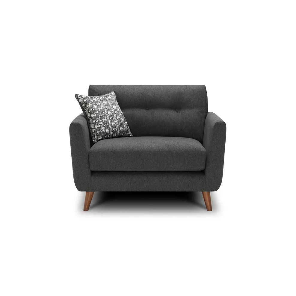 Evie Loveseat in Rosa Collection Charcoal Fabric 4