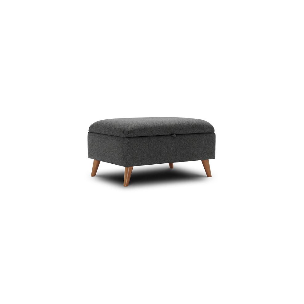 Evie Storage Footstool in Rosa Collection Charcoal Fabric Thumbnail 3