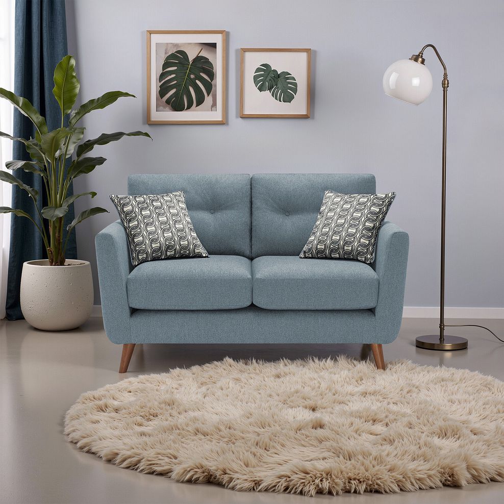 Evie 2 Seater Sofa in Rosa Collection Denim Fabric 1