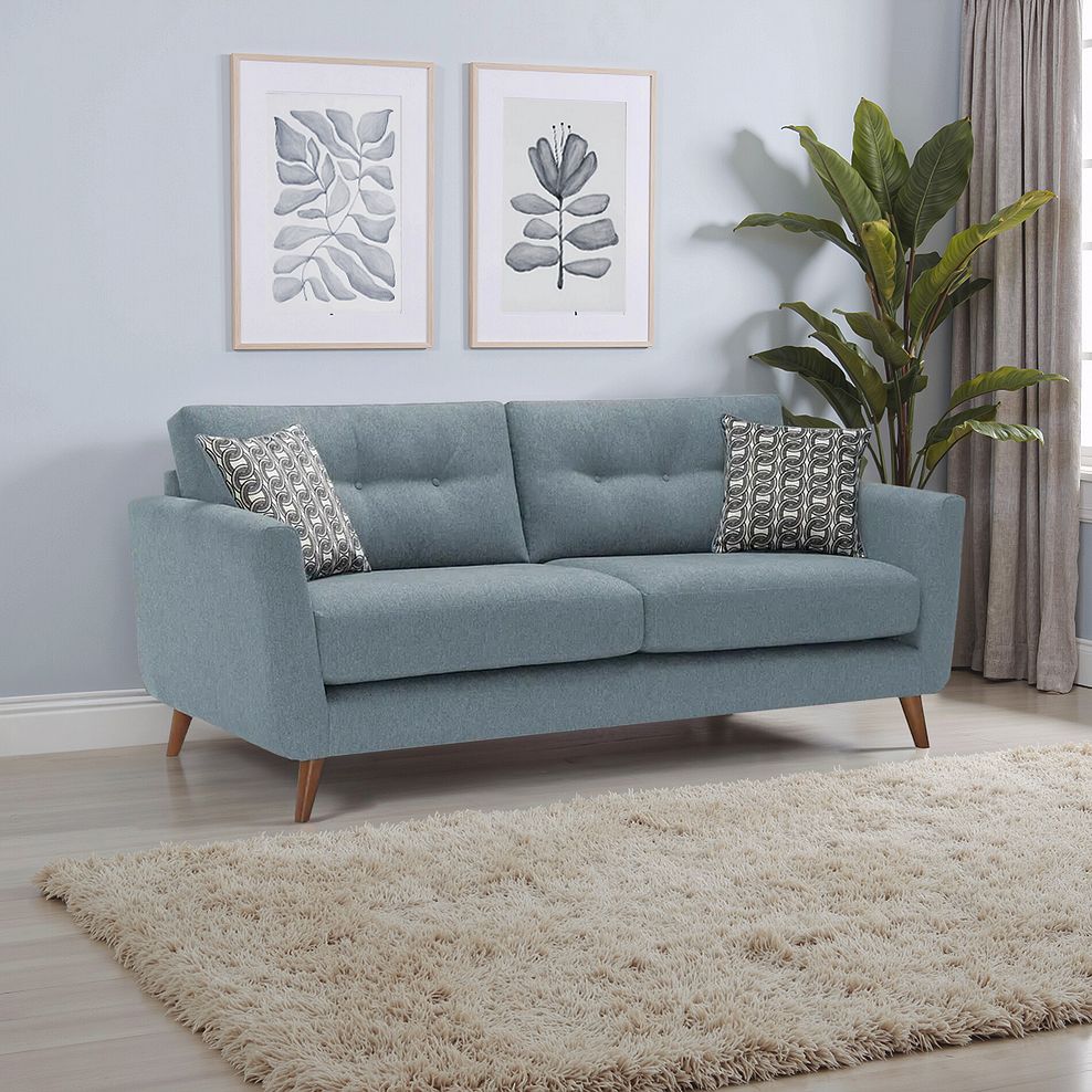 Evie 3 Seater Sofa in Rosa Collection Denim Fabric 1