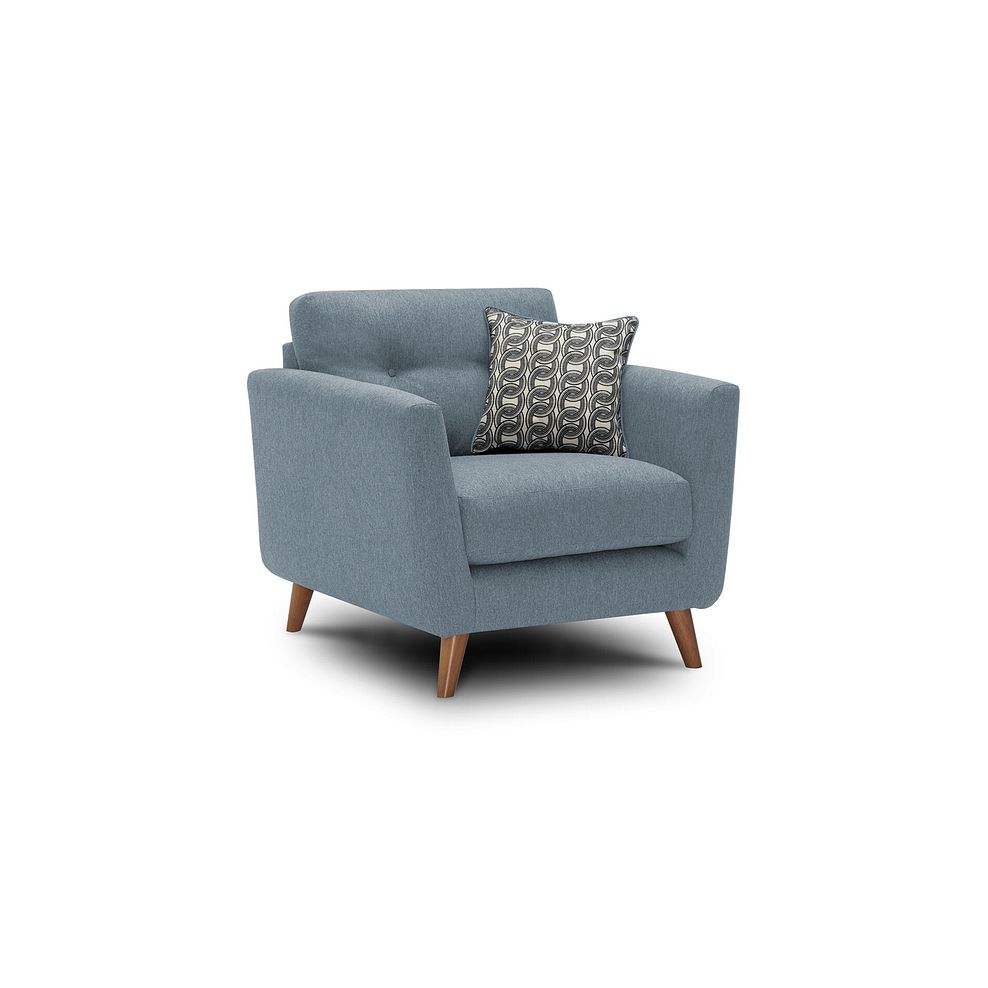 Evie Armchair in Rosa Collection Denim Fabric 1