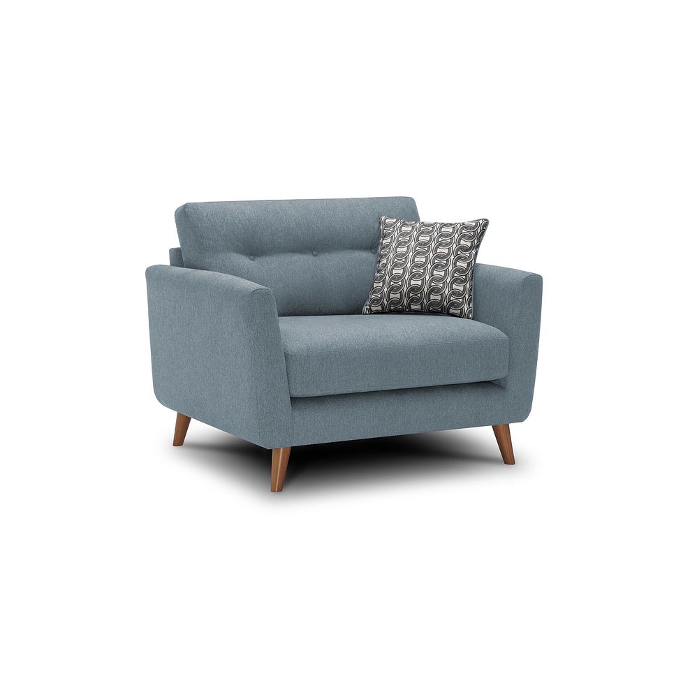 Evie Loveseat in Rosa Collection Denim Fabric 1