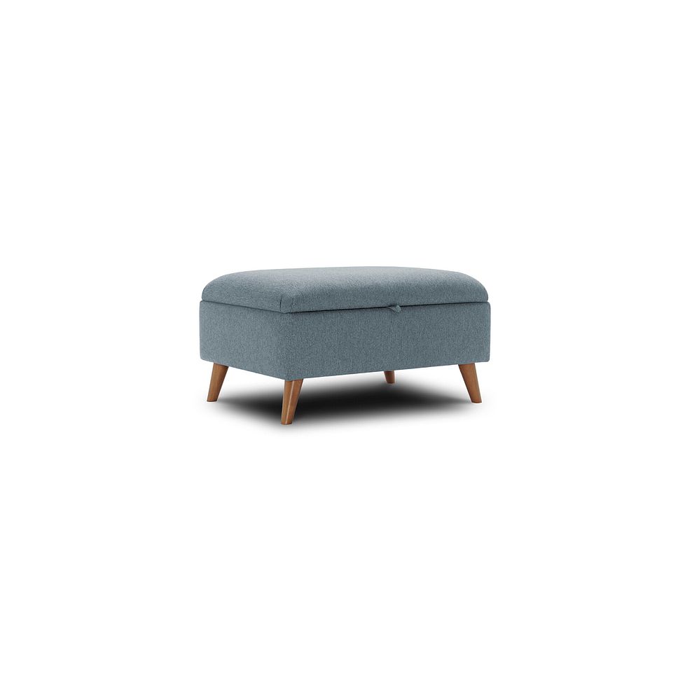 Evie Storage Footstool in Rosa Collection Denim Fabric 1