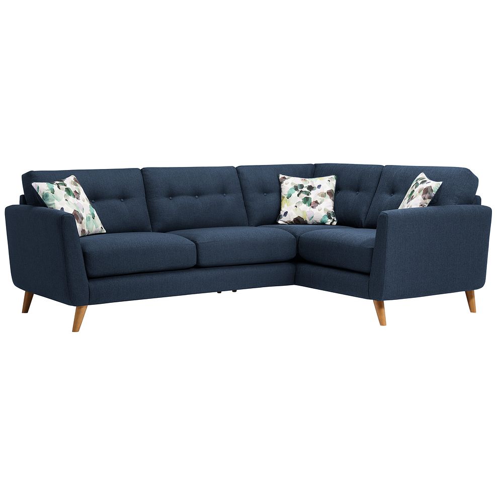 Evie Left Hand Corner Sofa in Blue Fabric 2