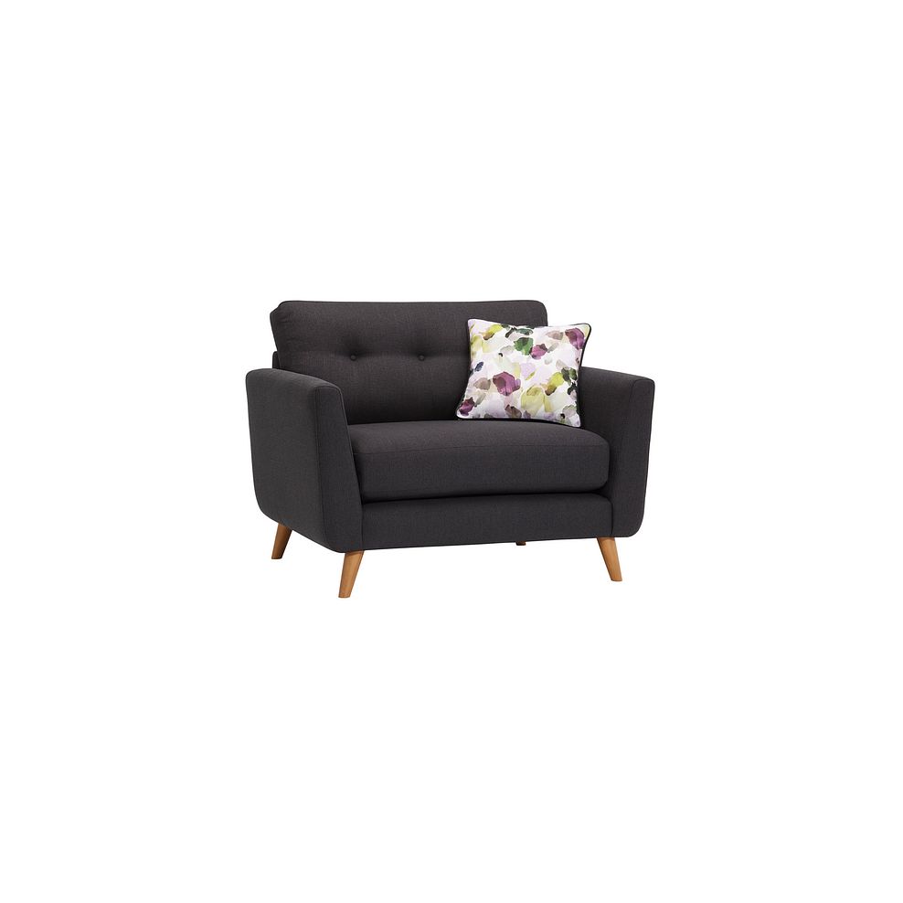 Evie Loveseat in Charcoal Fabric Thumbnail 1