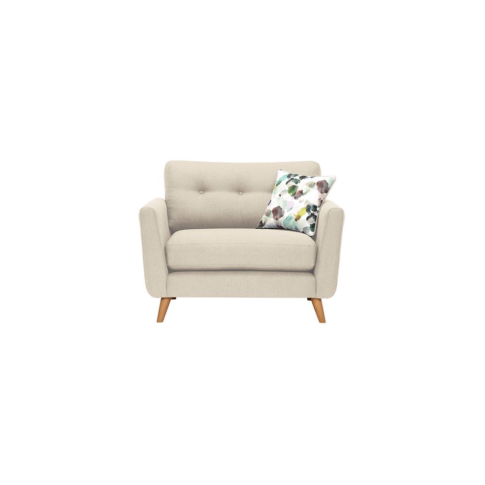Evie Loveseat in Ivory Fabric Thumbnail 2