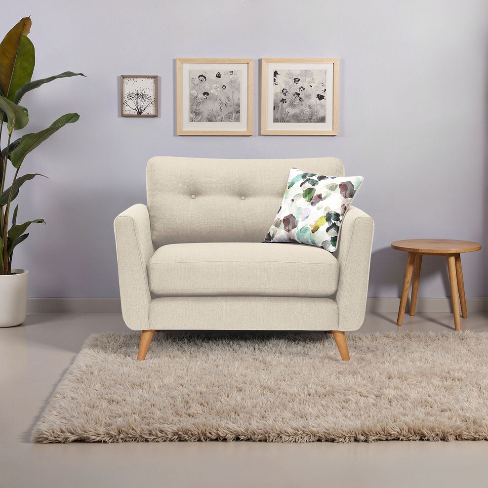 Evie Loveseat in Ivory Fabric 1