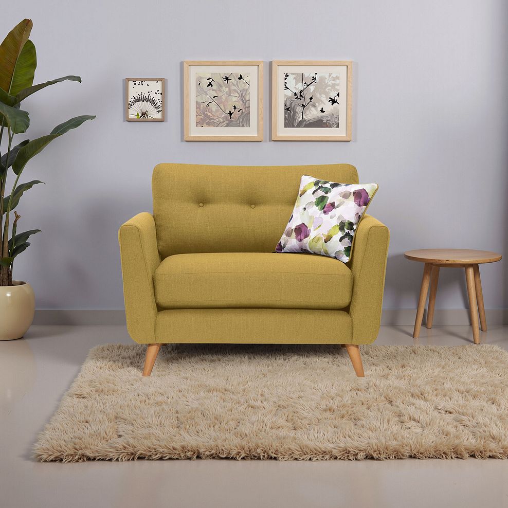 Evie Loveseat in Lime Fabric 1