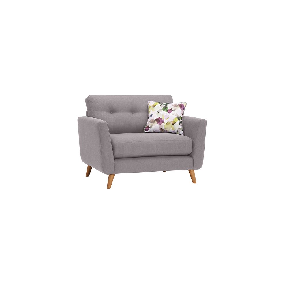 Evie Loveseat in Silver Fabric 1